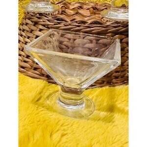 ART DECO Unusual Style Square Glass ALYSSA Martini Set of 3 Barware Vodka Gin